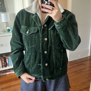 Brandy Melville Emerald Green Corduroy Jacket
